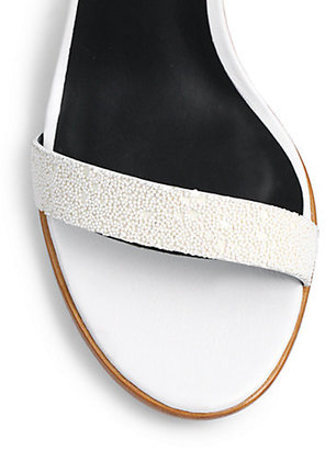 Tibi Search Results, Ivy Textured Ankle-Strap Sandals