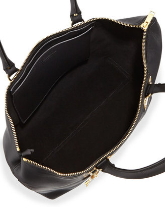 Sophie Hulme Leather Zip Top Shopper Bag, Black