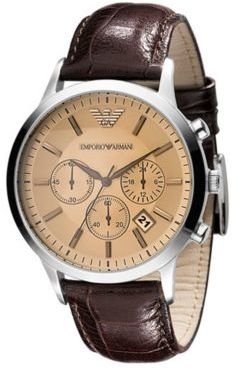Emporio Armani Men's Croco-Embossed Leather Watch