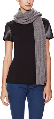 Qi Cable Knit Cashmere Scarf 80" x 17"