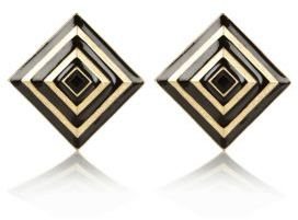 River Island Black and gold square stud earrings
