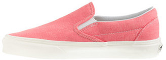 Vans solid canvas classic slip-on shoes in washed hot coral