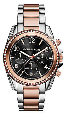 Michael Kors Blair Two-Tone Black Dial Watch