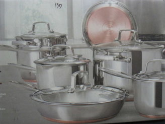 Martha Stewart Copper Accent 12 Piece Stainless Steel Cookware Set