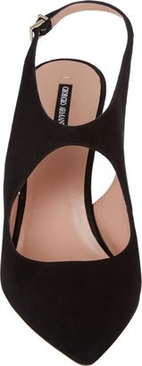 Giorgio Armani Cutout Slingback Sandals-Black