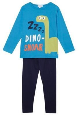 Bluezoo Boy's online exclusive blue dinosaur printed pyjama set