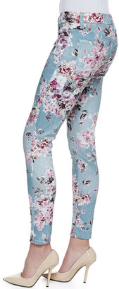 7 For All Mankind Victorian Floral-Print Skinny-Leg Jeans