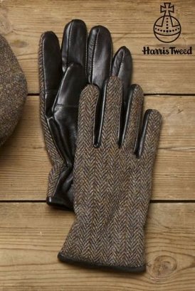 Next Gloves With Harris Tweed Wool & Leather