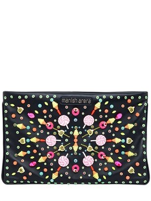 Manish Arora Embellished Faux Leather Clutch