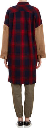 Band Of Outsiders Plaid-Pattern Blanket Coat