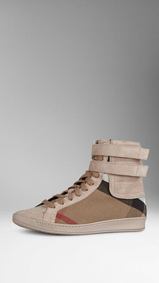 Burberry Canvas Check High-Top Trainers