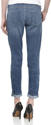Fade to Blue Distressed Light-Wash Skinny-Crop Jeans