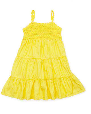 Ralph Lauren Childrenswear Crochet-Detail Sleeveless Sundress, Maitai Yellow, 2T-3T