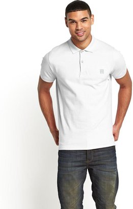 Bench Mens Logo Collar Polo Shirt - Bright White