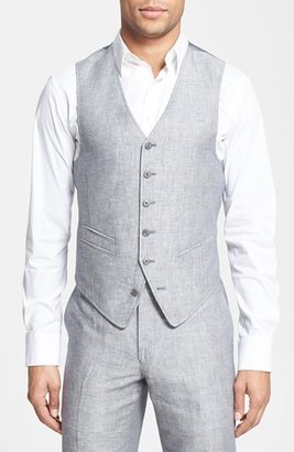 John Varvatos Stripe Linen & Cotton Vest