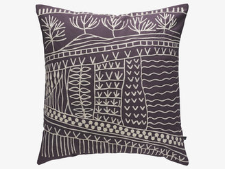 Habitat 60 X 60cm Purple/Brown Embroidered Cushion