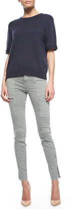 J Brand Jeans Audrey Cashmere Short-Sleeve Sweater