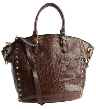 Oryany coffee croc embossed leather 'Mila' convertible tote