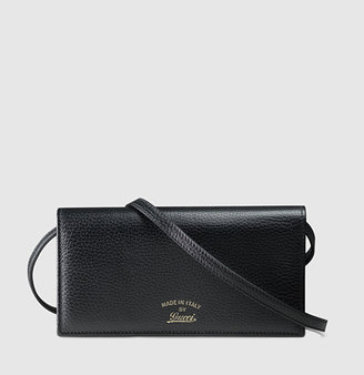 Gucci Swing Leather Wallet With Strap