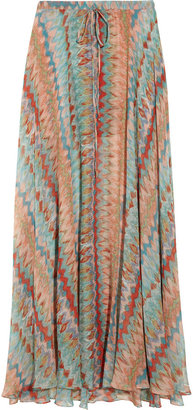 Haute Hippie Printed silk-chiffon maxi skirt