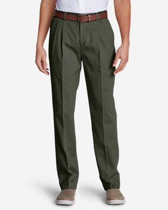 Eddie Bauer Men's Wrinkle-Free Classic Fit Pleated Casual Performance Chino Pants