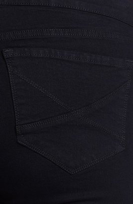 NYDJ 'Hayden' Embroidered Pocket Stretch Straight Leg Jeans (Black) (Petite Plus Size)
