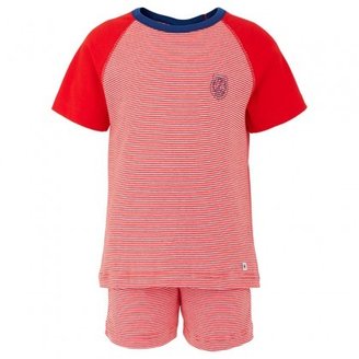 Petit Bateau Red Stripe Pajama Set