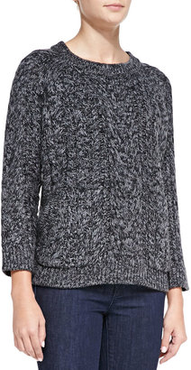 525 America Cable-Knit Double-Pocket Sweater, Dark Gray