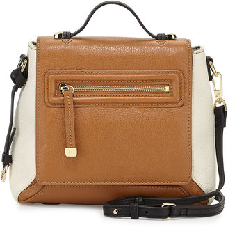 Halston Leather Flap Crossbody Bag, Tan Multi