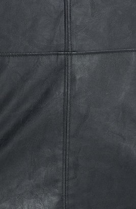 Sejour 'Metropolitan' Faux Leather Front Peplum Top (Plus Size)