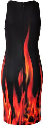 Roberto Cavalli Hersey Fire Print Dress