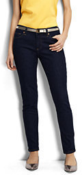 Lands' End Women's Tall Not-Too-Low Rise Slim Jeans-Dark Indigo Wash