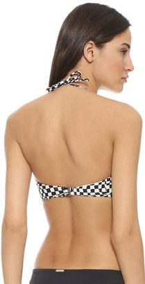 Mara Hoffman Embroidered Checker Bikini Top
