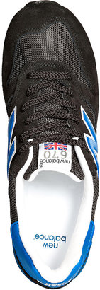 New Balance Suede/Mesh Sneakers in Black/Blue