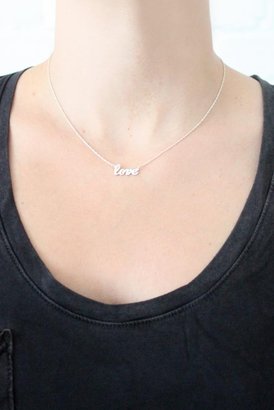 Jennifer Zeuner Jewelry Addison Cursive Love Necklace in Silver