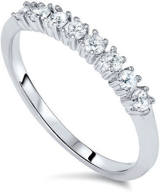 1/5CT Eight Stone Diamond Wedding Stackable Guard Band Ring 14K White Gold