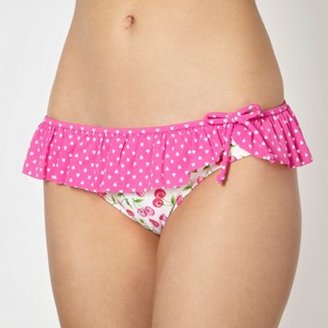 Ultimate Beach Pink cherry printed frilly bikini bottoms