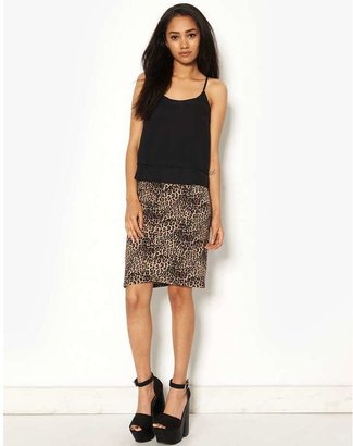 Only Leopard Print Midi Skirt