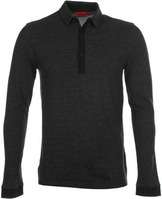 HUGO BOSS Domano Dark Grey Long Sleeve Polo Shirt