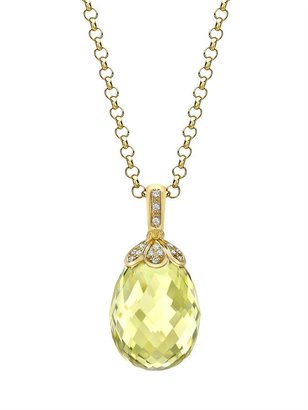 Kiki McDonough Diamond, lemon-quartz & gold necklace