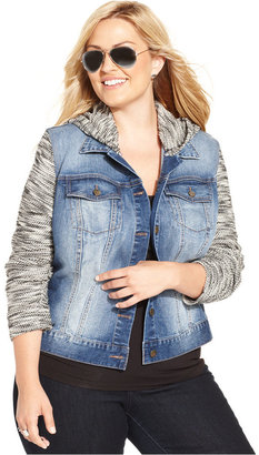 Jessica Simpson Plus Size Hoodie Denim Jacket