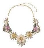 Dorothy Perkins Womens Flower Leaf Necklace- Pink