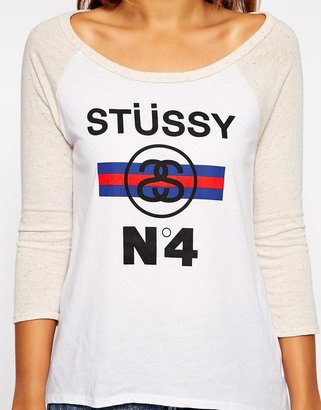 Stussy No.4 Stripe Raglan T-Shirt