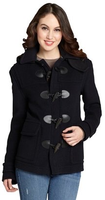 Burberry navy toggle front wool coat