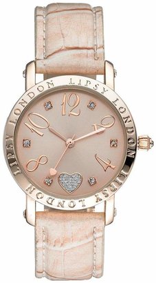 Lipsy Pink Tone Dial And Nude Strap Ladies Watch