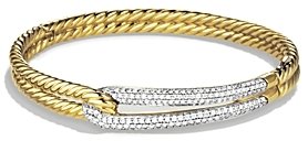 David Yurman Labyrinth Single-Loop Bracelet with Diamonds in Gold