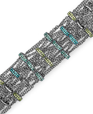 ABS by Allen Schwartz Bracelet, Hematite-Tone Chain and Crystal Bracelet