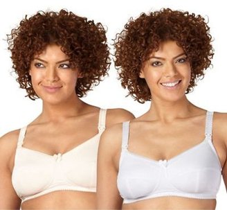 Miriam Stoppard Nurture Pack of two white and natural C-H drop cup nursing bras