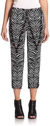 Haute Hippie Zebra-Print Slim Shady Silk Pants