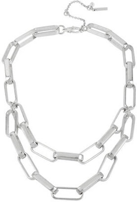 Kenneth Cole NEW YORK Rectangle Link 2 Row Necklace - SILVER